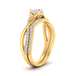 Load image into Gallery viewer, twisted-daisy-round-diamond-bridal-ring-set-in-yellow-gold-FD9986B2RO-NL-YG
