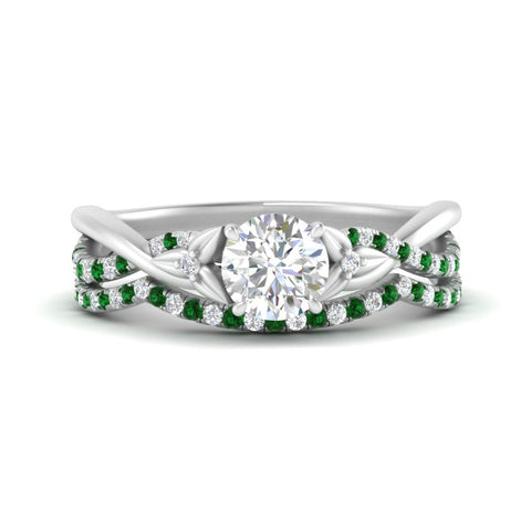 twisted-daisy-round-emerald-bridal-ring-set-in-white-gold-FD9986B2ROGEMGR-NL-WG