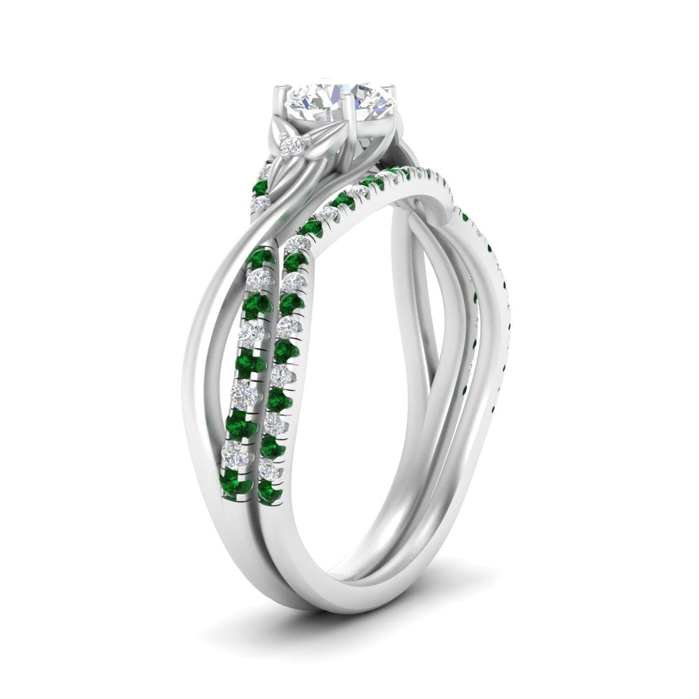 twisted-daisy-round-emerald-bridal-ring-set-in-white-gold-FD9986B2ROGEMGR-NL-WG