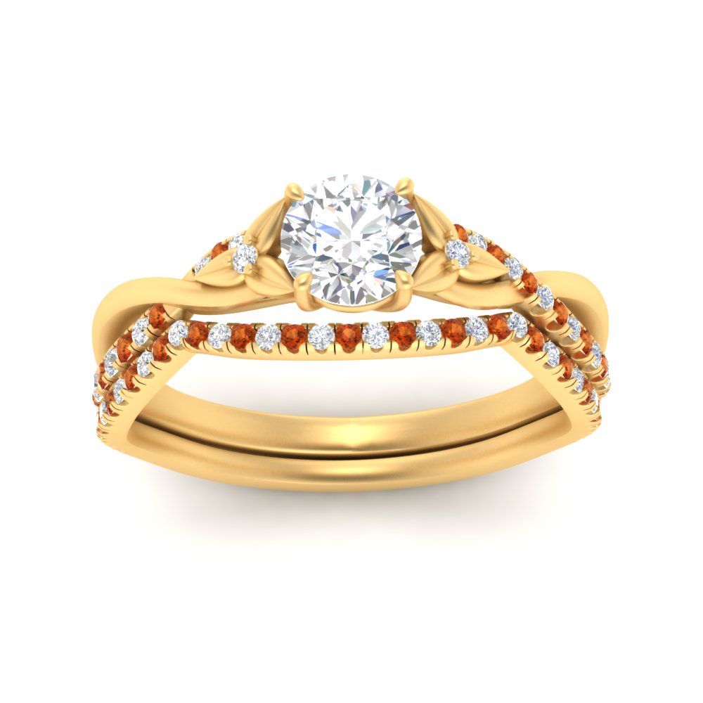 twisted-daisy-round-orange-sapphire-bridal-ring-set-in-yellow-gold-FD9986B2ROGSAOR-NL-YG