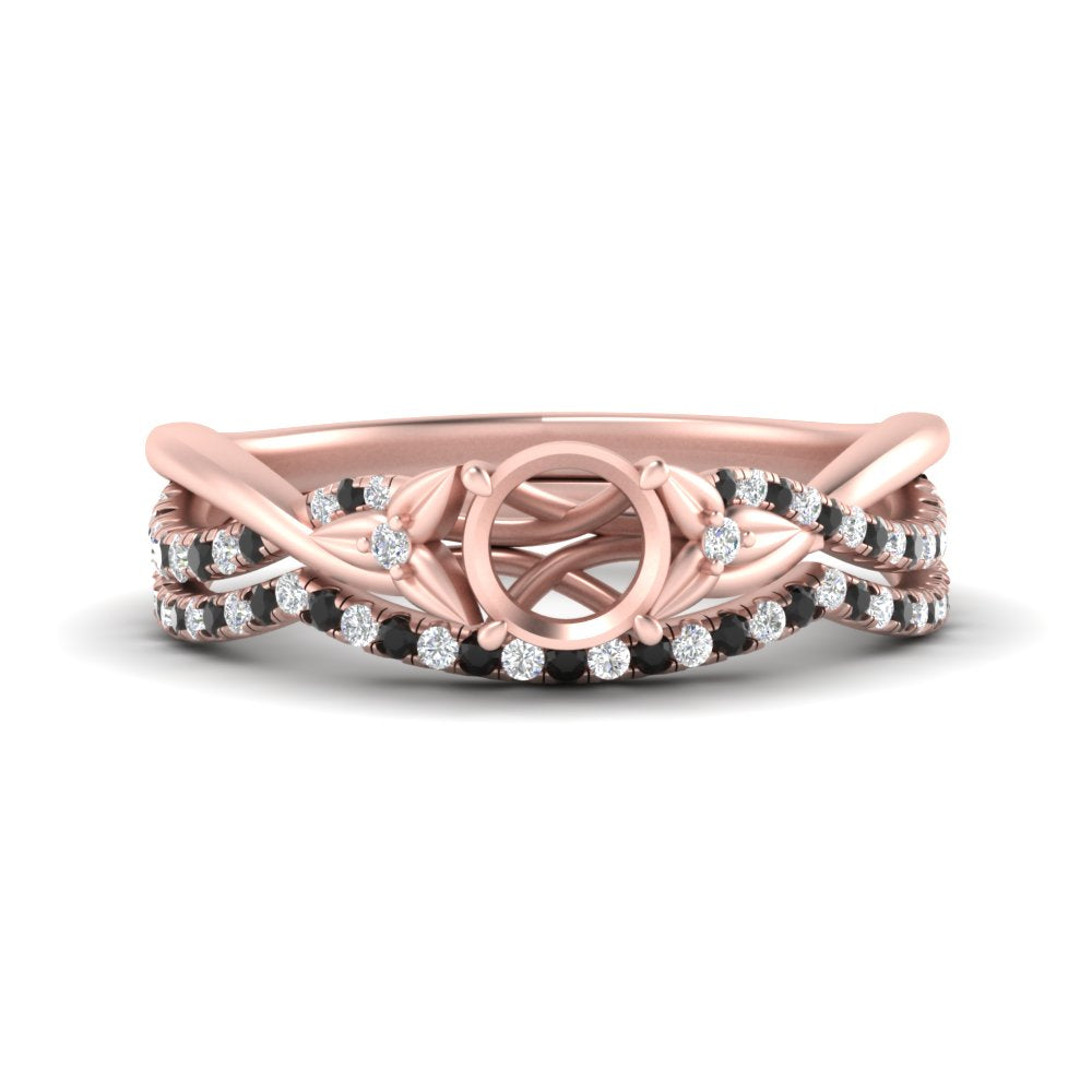 twisted-daisy-semi-mount-black-diamond-bridal-ring-set-in-rose-gold-FD9986B2SMGBLACK-NL-RG