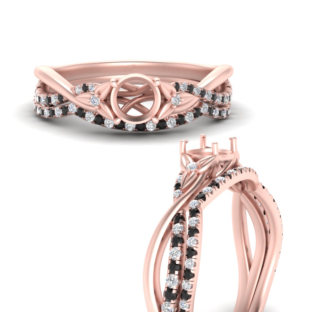 twisted-daisy-semi-mount-black-diamond-bridal-ring-set-in-rose-gold-FD9986B2SMGBLACK-NL-RG