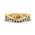 Load image into Gallery viewer, twisted-daisy-semi-mount-black-diamond-bridal-ring-set-in-yellow-gold-FD9986B2SMGBLACK-NL-YG
