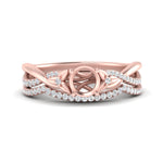 Load image into Gallery viewer, twisted-daisy-semi-mount-diamond-bridal-ring-set-in-rose-gold-FD9986B2SM-NL-RG

