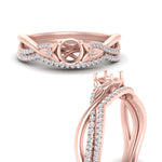 Load image into Gallery viewer, twisted-daisy-semi-mount-diamond-bridal-ring-set-in-rose-gold-FD9986B2SM-NL-RG

