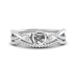 Load image into Gallery viewer, twisted-daisy-semi-mount-diamond-bridal-ring-set-in-white-gold-FD9986B2SM-NL-WG
