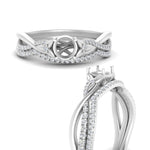 Load image into Gallery viewer, twisted-daisy-semi-mount-diamond-bridal-ring-set-in-white-gold-FD9986B2SM-NL-WG
