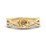 Load image into Gallery viewer, twisted-daisy-semi-mount-diamond-bridal-ring-set-in-yellow-gold-FD9986B2SM-NL-YG
