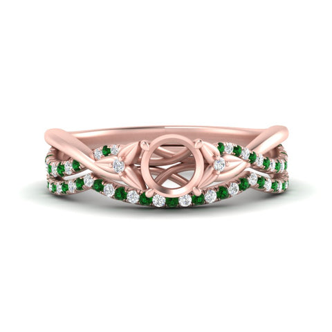 twisted-daisy-semi-mount-emerald-bridal-ring-set-in-rose-gold-FD9986B2SMGEMGR-NL-RG