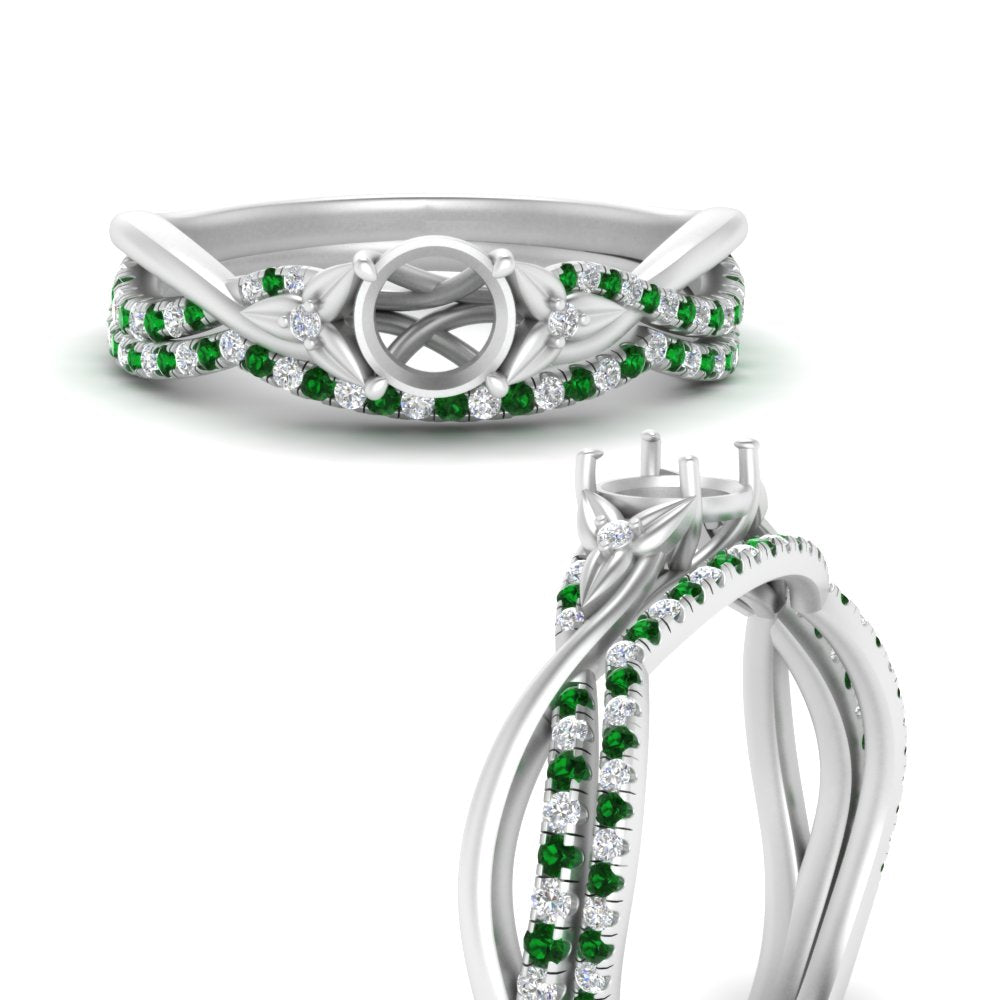 twisted-daisy-semi-mount-emerald-bridal-ring-set-in-white-gold-FD9986B2SMGEMGR-NL-WG