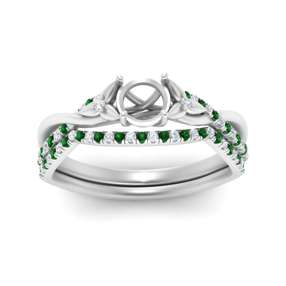 twisted-daisy-semi-mount-emerald-bridal-ring-set-in-white-gold-FD9986B2SMGEMGR-NL-WG