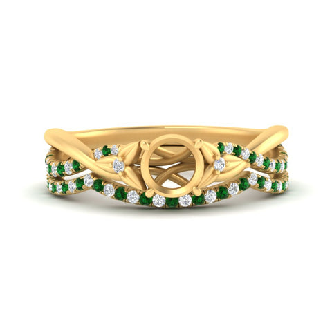 twisted-daisy-semi-mount-emerald-bridal-ring-set-in-yellow-gold-FD9986B2SMGEMGR-NL-YG