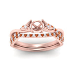 Load image into Gallery viewer, twisted-daisy-semi-mount-orange-sapphire-bridal-ring-set-in-rose-gold-FD9986B2SMGSAOR-NL-RG
