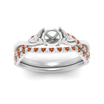 Load image into Gallery viewer, twisted-daisy-semi-mount-orange-sapphire-bridal-ring-set-in-white-gold-FD9986B2SMGSAOR-NL-WG
