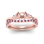 Load image into Gallery viewer, twisted-daisy-semi-mount-pink-sapphire-bridal-ring-set-in-rose-gold-FD9986B2SMGSADRPI-NL-RG
