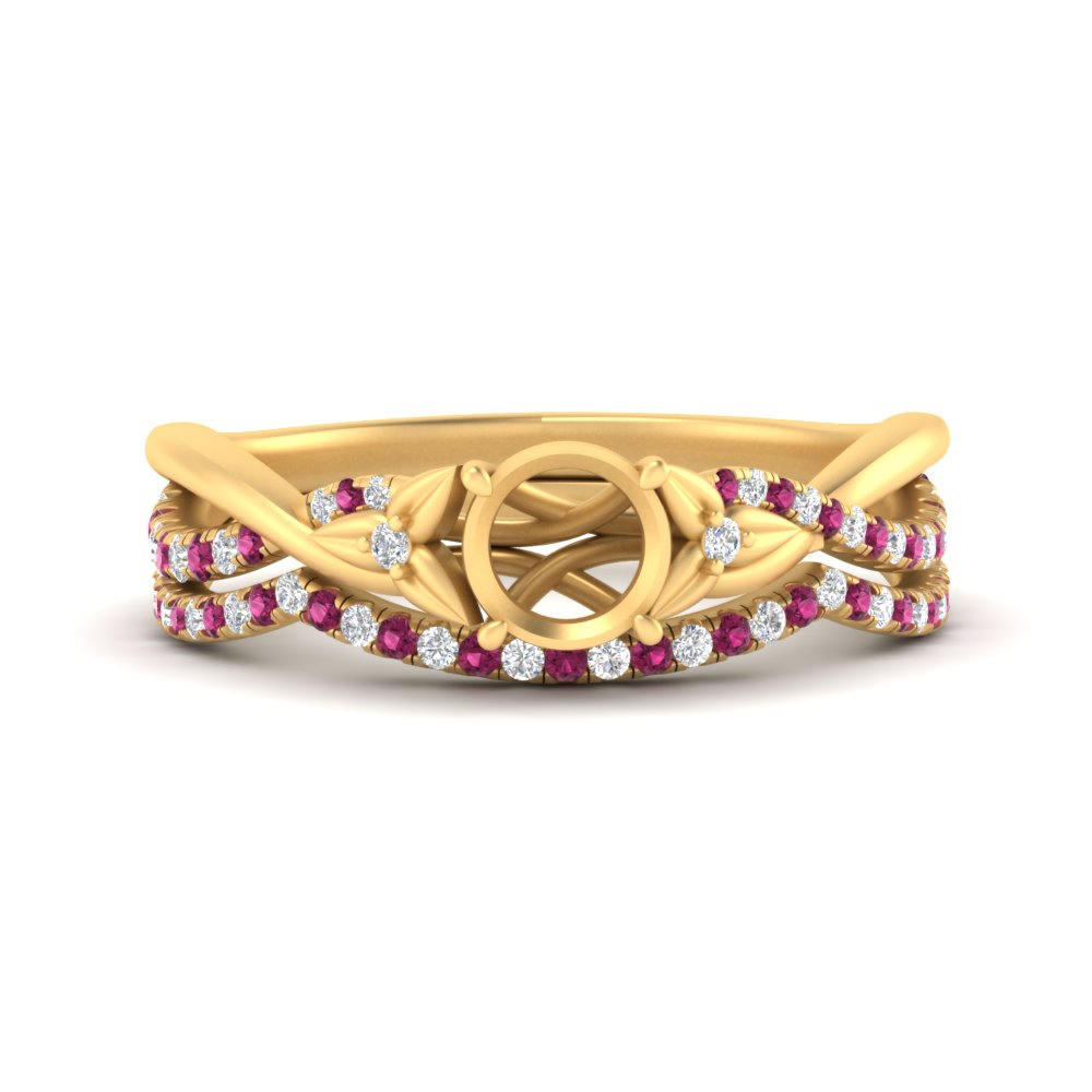 twisted-daisy-semi-mount-pink-sapphire-bridal-ring-set-in-yellow-gold-FD9986B2SMGSADRPI-NL-YG