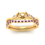 Load image into Gallery viewer, twisted-daisy-semi-mount-pink-sapphire-bridal-ring-set-in-yellow-gold-FD9986B2SMGSADRPI-NL-YG

