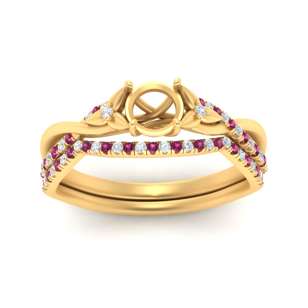 twisted-daisy-semi-mount-pink-sapphire-bridal-ring-set-in-yellow-gold-FD9986B2SMGSADRPI-NL-YG
