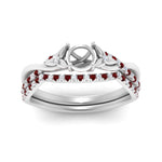 Load image into Gallery viewer, twisted-daisy-semi-mount-ruby-bridal-ring-set-in-white-gold-FD9986B2SMGRUDR-NL-WG
