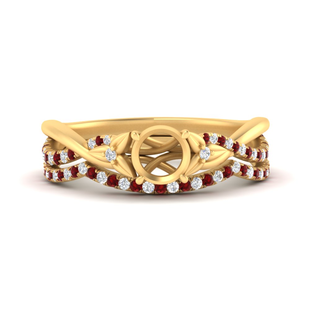 twisted-daisy-semi-mount-ruby-bridal-ring-set-in-yellow-gold-FD9986B2SMGRUDR-NL-YG