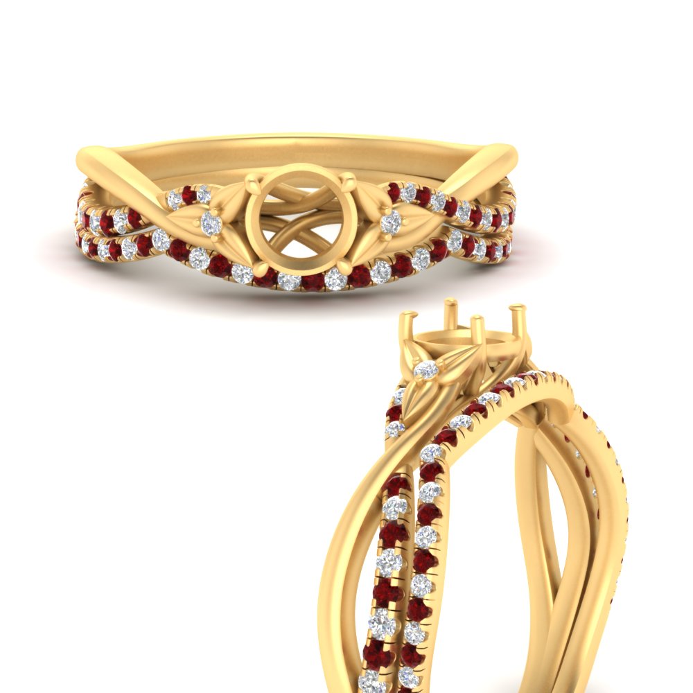 twisted-daisy-semi-mount-ruby-bridal-ring-set-in-yellow-gold-FD9986B2SMGRUDR-NL-YG
