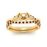 Load image into Gallery viewer, twisted-daisy-semi-mount-ruby-bridal-ring-set-in-yellow-gold-FD9986B2SMGRUDR-NL-YG
