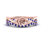 Load image into Gallery viewer, twisted-daisy-semi-mount-sapphire-bridal-ring-set-in-rose-gold-FD9986B2SMGSABL-NL-RG
