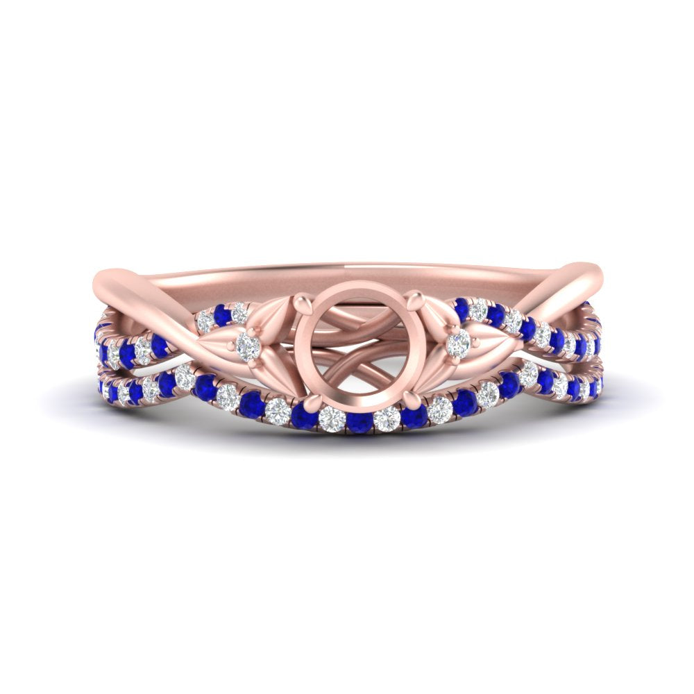 twisted-daisy-semi-mount-sapphire-bridal-ring-set-in-rose-gold-FD9986B2SMGSABL-NL-RG