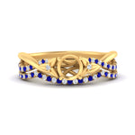 Load image into Gallery viewer, twisted-daisy-semi-mount-sapphire-bridal-ring-set-in-yellow-gold-FD9986B2SMGSABL-NL-YG
