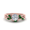 Load image into Gallery viewer, twisted-diamond-round-cut-wedding-band-sets-with-emerald-in-rose-gold-FD8300ROGEMGR-NL-RG