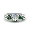 Load image into Gallery viewer, twisted-diamond-round-cut-wedding-band-sets-with-emerald-in-white-gold-FD8300ROGEMGR-NL-WG