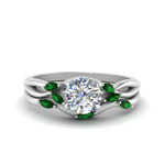 Load image into Gallery viewer, twisted-diamond-round-cut-wedding-band-sets-with-emerald-in-white-gold-FD8300ROGEMGR-NL-WG

