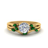 Load image into Gallery viewer, twisted-diamond-round-cut-wedding-band-sets-with-emerald-in-yellow-gold-FD8300ROGEMGR-NL-YG