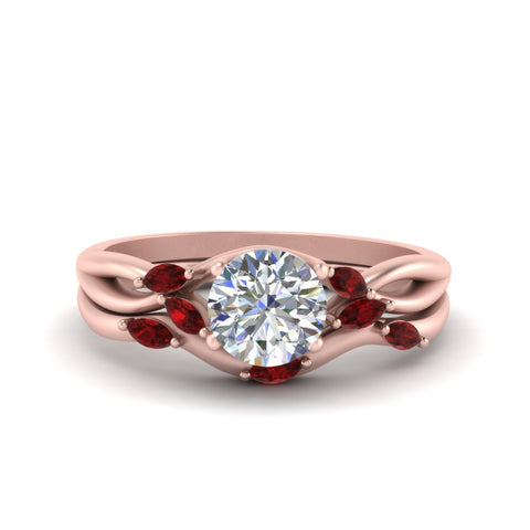 twisted-diamond-round-cut-wedding-band-sets-with-ruby-in-rose-gold-FD8300ROGRUDR-NL-RG