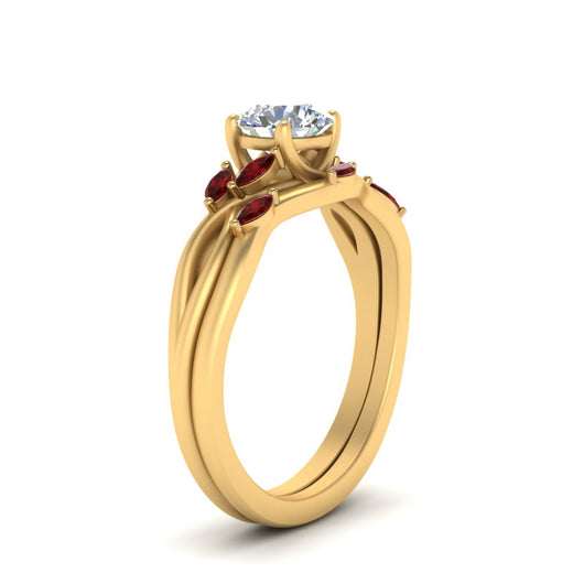 twisted-diamond-round-cut-wedding-band-sets-with-ruby-in-yellow-gold-FD8300ROGRUDR-NL-YG
