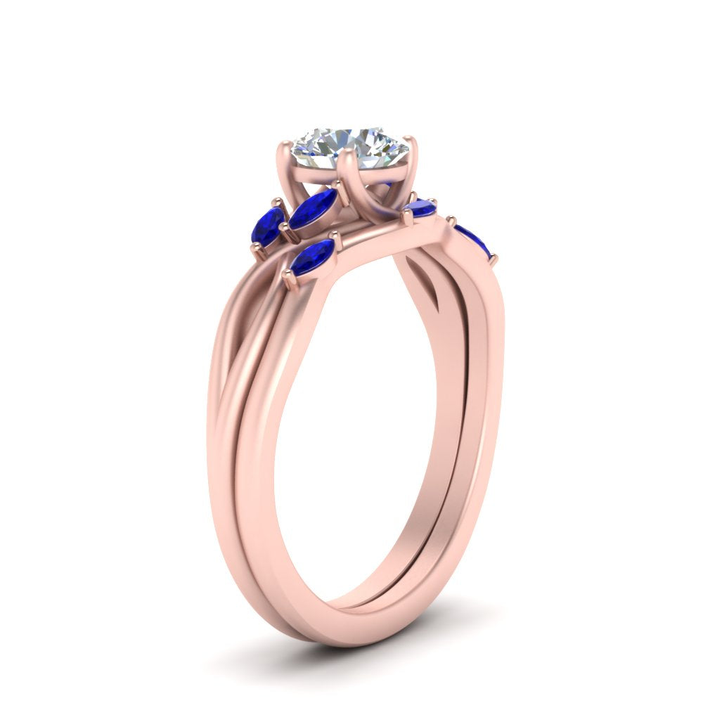 twisted-diamond-round-cut-wedding-band-sets-with-sapphire-in-rose-gold-FD8300ROGSABL-NL-RG