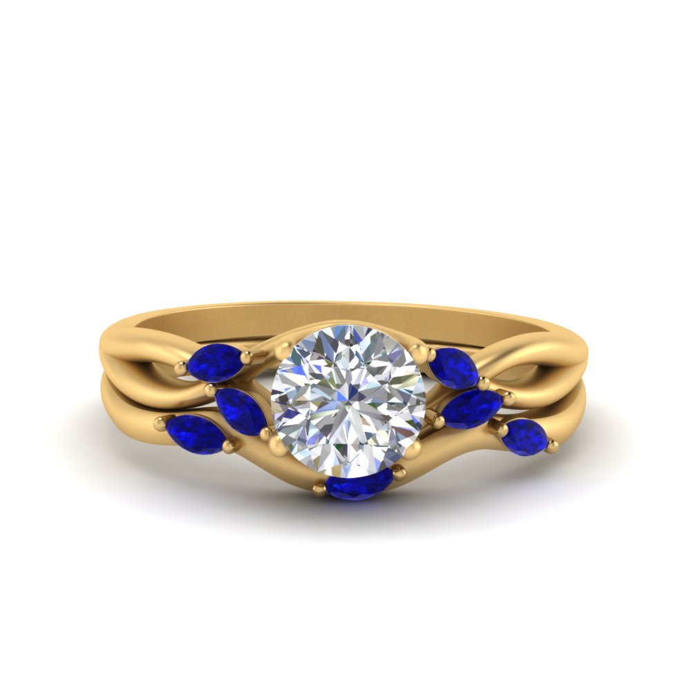 twisted-diamond-round-cut-wedding-band-sets-with-sapphire-in-yellow-gold-FD8300ROGSABL-NL-YG