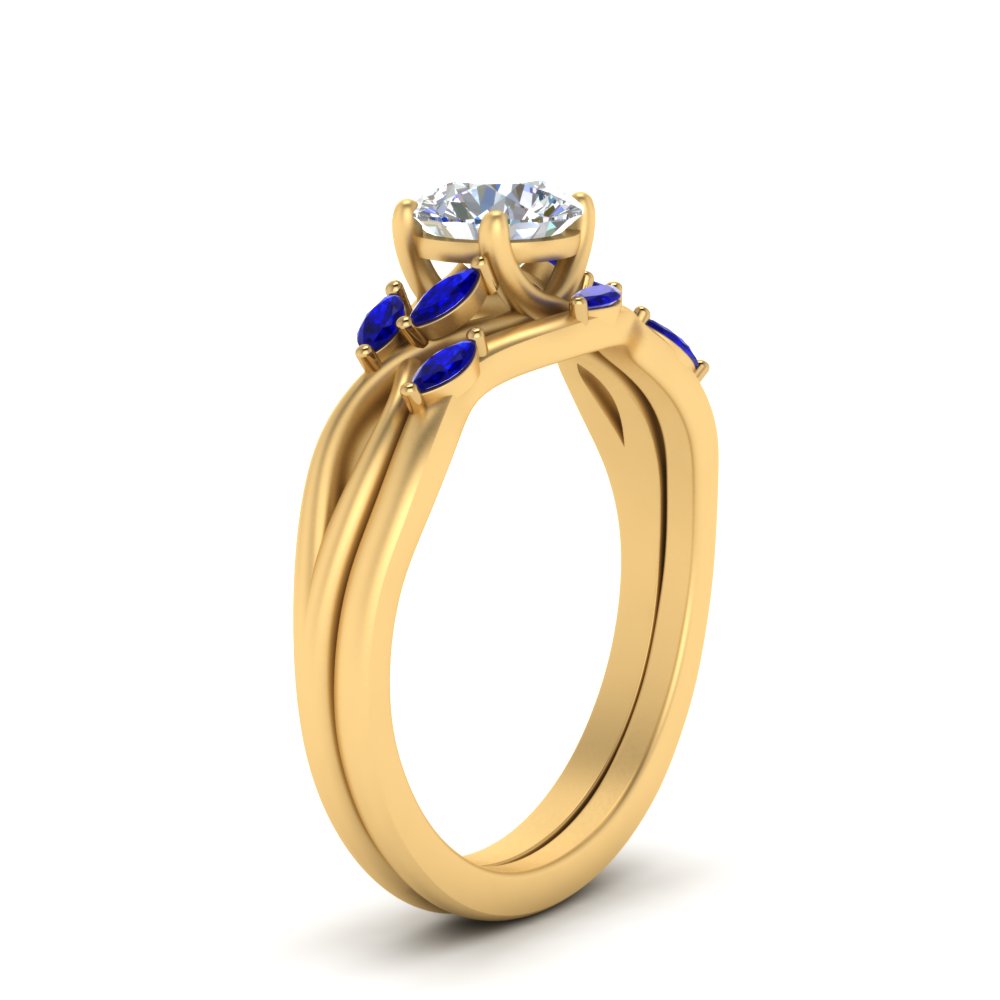 twisted-diamond-round-cut-wedding-band-sets-with-sapphire-in-yellow-gold-FD8300ROGSABL-NL-YG