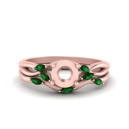 twisted-diamond-semi-mount-wedding-band-sets-with-emerald-in-rose-gold-FD8300SMGEMGR-NL-RG