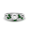 Load image into Gallery viewer, twisted-diamond-semi-mount-wedding-band-sets-with-emerald-in-white-gold-FD8300SMGEMGR-NL-WG