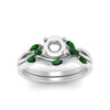 Load image into Gallery viewer, twisted-diamond-semi-mount-wedding-band-sets-with-emerald-in-white-gold-FD8300SMGEMGR-NL-WG