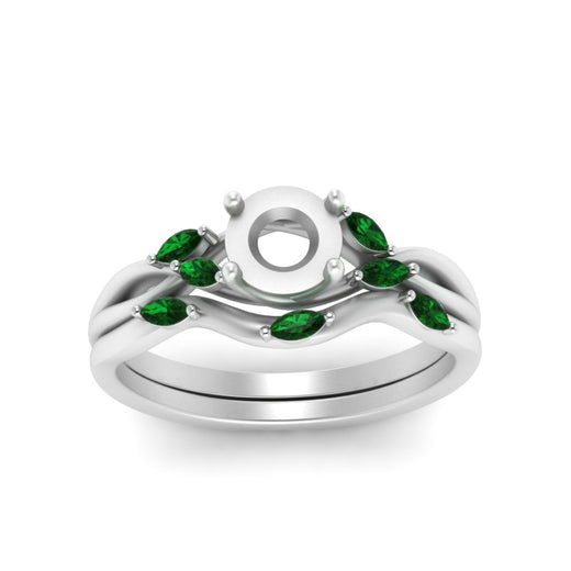 twisted-diamond-semi-mount-wedding-band-sets-with-emerald-in-white-gold-FD8300SMGEMGR-NL-WG