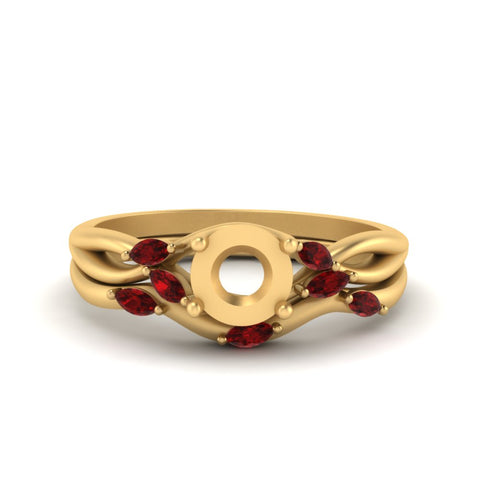 twisted-diamond-semi-mount-wedding-band-sets-with-ruby-in-yellow-gold-FD8300SMGRUDR-NL-YG