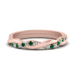 Load image into Gallery viewer, twisted-diamond-wedding-band-with-emerald-in-rose-gold-FDENS3301BGEMGR-NL-RG.jpg
