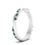 Load image into Gallery viewer, twisted-diamond-wedding-band-with-emerald-in-white-gold-FDENS3301BGEMGR-NL-WG.jpg
