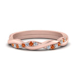 Load image into Gallery viewer, twisted-diamond-wedding-band-with-orange-sapphire-in-rose-gold-FDENS3301BGSAOR-NL-RG.jpg
