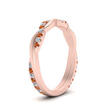 Load image into Gallery viewer, twisted-diamond-wedding-band-with-orange-sapphire-in-rose-gold-FDENS3301BGSAOR-NL-RG.jpg
