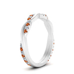 Load image into Gallery viewer, twisted-diamond-wedding-band-with-orange-sapphire-in-white-gold-FDENS3301BGSAOR-NL-WG.jpg
