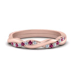 Load image into Gallery viewer, twisted-diamond-wedding-band-with-pink-sapphire-in-rose-gold-FDENS3301BGSADRPI-NL-RG.jpg
