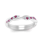 Load image into Gallery viewer, twisted-diamond-wedding-band-with-pink-sapphire-in-white-gold-FDENS3301BGSADRPI-NL-WG.jpg
